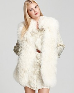 Michael Michael Kors Long White Faux Fur Vest