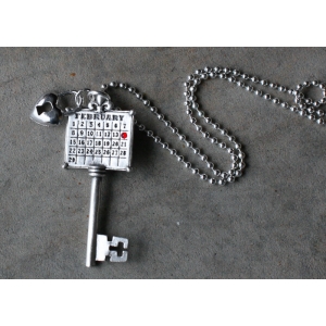 Key to My Heart Silver Plated Pendant with Swarovski Crystal