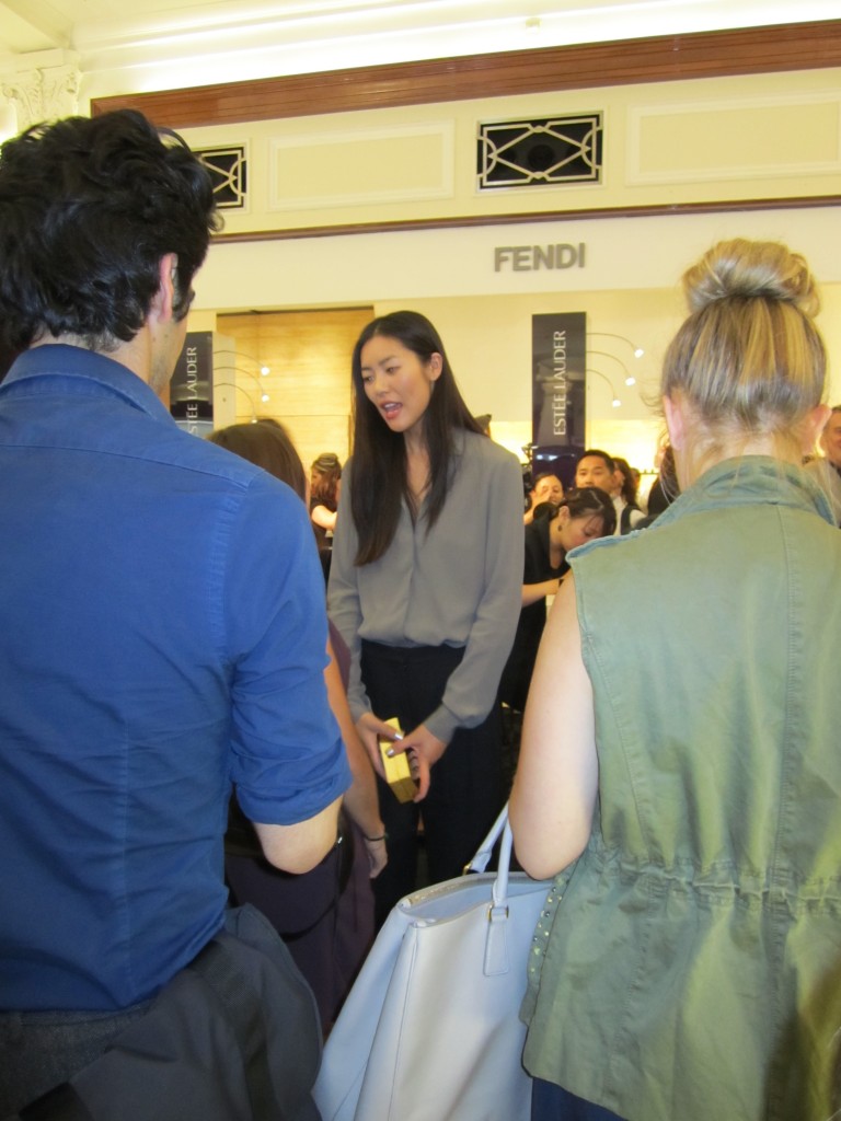 Model Liu Wen, one of the faces of Estee Lauder, at Saks Fifth Avenue