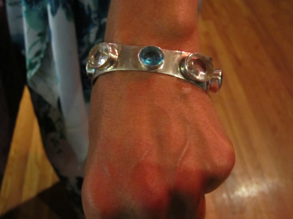 Sterling Silver and Glass Bead Bracelet by Marjorie Latham, Just for You Jewelry