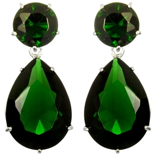 Angelina-inspired faux emerald earrings